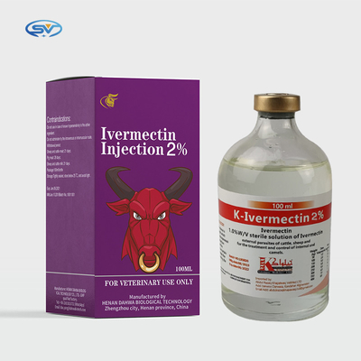 Injizierbare Veterinäreinspritzung Drogen Ivermectin 1% für Vieh-und Schwein-parasitäre Krankheiten 50ml 100ml