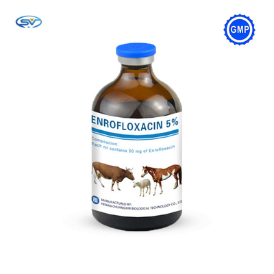 Injizierbare Drogen Enrofloxacin-Veterinäreinspritzung 50mg 50ml/100ml für Vieh-Pferde