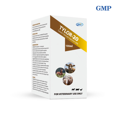 Injizierbare Tylosin-Tartrat-Veterinäreinspritzung der Drogen-20% für Vieh-Kamel-Schaf-Pferdeviehbestand
