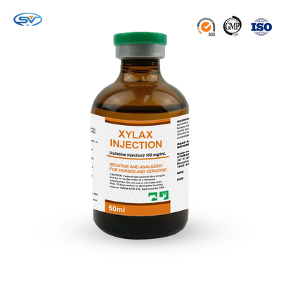 Injizierbare Hydrochlorid-Veterinäreinspritzung Drogen Xylazine HCl-Einspritzungs-100mg/Ml Xylazine für Pferde