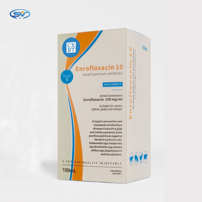 Injizierbare Veterinärdrogen antibakterielle Enrofloxacin-Einspritzung für Viehbestand 50ml 100ml